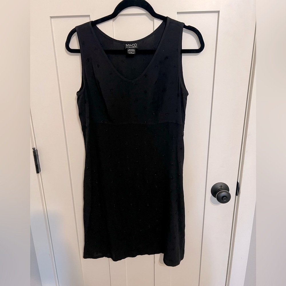 Vintage 90’s Y2K Black Sleeveless Dress LBD Size 8 NY & CO